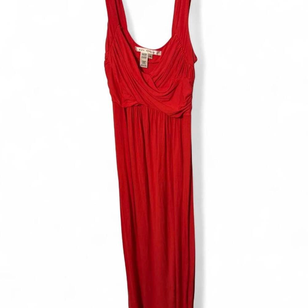 Max Studio Coral Ruched Maxi Dress Size M